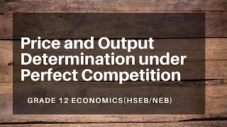 Price and Output Determination under Perfect Competition in Nepali  Grade 12  Economics [upl. by Arman]