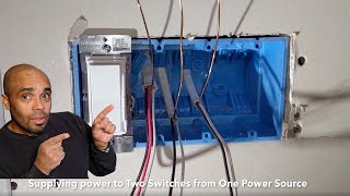 How to Install Two Light Switches from One Power Source line [upl. by Enotna14]