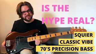 Squier Classic Vibe 70s Precision Bass Guitar  Review amp Demo [upl. by Wildermuth549]