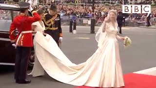 Kate Middletons STUNNING wedding dress  The Royal Wedding  BBC [upl. by Ahsinel]