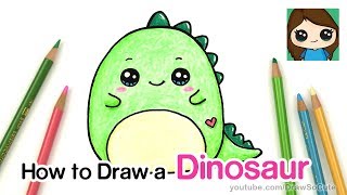 How to Draw a Baby Dinosaur Easy  Squishmallow [upl. by Yvaht]