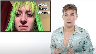 Hairdresser Reacts To Girls Dyeing Their Hair Neon [upl. by Nirok]