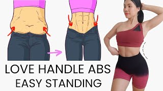 7 Day SMALL WAIST standing workout lose love handle abs no jumping [upl. by Schechinger]