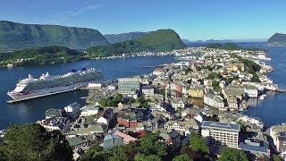 Alesund in Norway  Filmed From Mount Aksla Viewpoint [upl. by Eleets807]