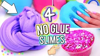 4 Easy DIY Slimes WITHOUT GLUE How To Make The BEST SLIME WITH NO GLUE [upl. by Atirma]