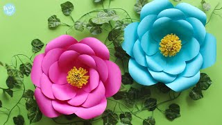 Como hacer flores de papel 🌸 Gigantes medianas o pequeñas SUPERTIPS y MOLDES  Partypop DIY🎉 [upl. by Gerrilee]