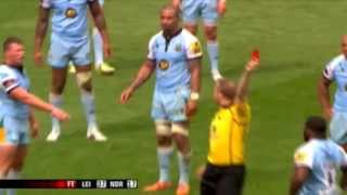 Dylan Hartley Red card for swearing at Wayne Barnes with closeup replay [upl. by Paul]