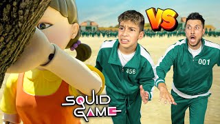 SQUID GAME Red Light Green Light Challenge SON vs DAD [upl. by Drahsir554]