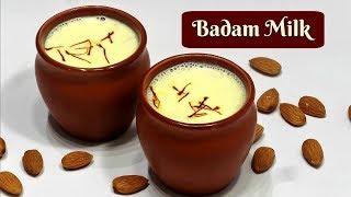 Badam Milk Recipe  Almond Milk  Badam Milkshake  KabitasKitchen [upl. by Aeuhsoj]