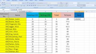 Excel Tips for Teachers Episode 3 Ranking results in Excel [upl. by Heber485]