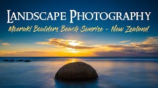 Moeraki Boulders Sunrise  Landscape Photography  New Zealand [upl. by Yesdnik]