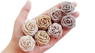 Mini Fabric Flowers  Fabric Rose Flower Tutorial [upl. by Dorren794]