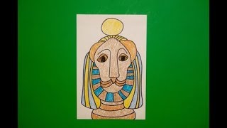 Lets Draw Egyptian Goddess Sekhmet [upl. by Jung]