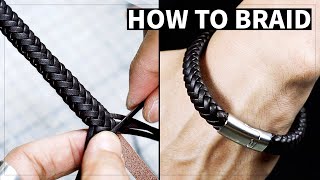 How to braid 8 strand bracelet using leather cords [upl. by Cilegna]