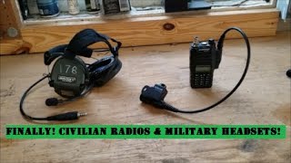 My civilian Baofeng radio with military headset quotTacticalquot setup [upl. by Annodal]