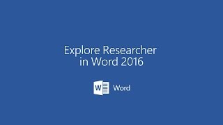 Explore Researcher in Microsoft Word [upl. by Yentyrb31]