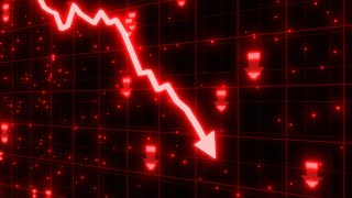 Stock Market Crash of Red Arrow Graph Going Down Into Recession 4K 60fps Wallpaper Background [upl. by Dumas]