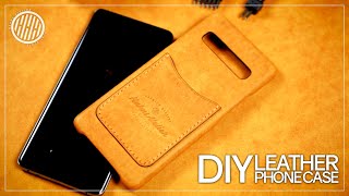 How to make a leather phone case  Leather working [upl. by Adiesirb]