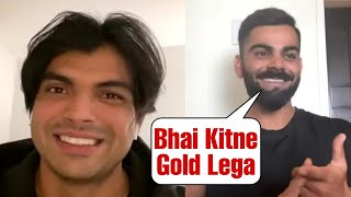 Virat And Neeraj Chopra Talk After Neeraj Chopra Gold For India [upl. by Adiv]