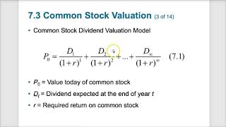 Chapter 7  Stock Valuation [upl. by Weidman645]