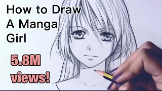 How to Draw a Manga girl  Stepbystep Tutorial [upl. by Melisent]