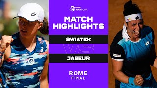 Iga Swiatek vs Ons Jabeur  2022 Rome Final  WTA Match Highlights [upl. by Ytnom]