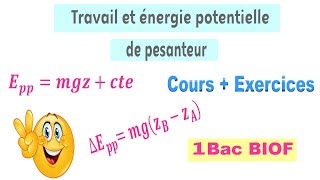 1BAC BIOF  Cours  Travail et énergie potentielle de pesanteur [upl. by Radford17]