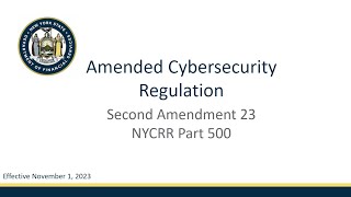 General Overview Amended Cybersecurity Regulation [upl. by Babby]