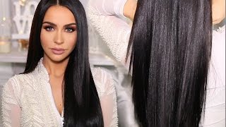 HOW TO SLEEK amp SHINY STRAIGHT HAIR  Carli Bybel [upl. by Arvo261]