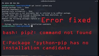 How to install Pip2  bash pip2 command not found fixed  Kali2020 [upl. by Cirded30]