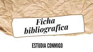 La ficha bibliográfica [upl. by Jecho]