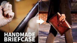 Making a handmade briefcase  Leather Crafting [upl. by Daiz]