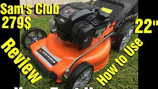 22” Yard Force 3N1 Mower Review and How to Use Sams Club YF22 3N1SP SC Briggs and Stratton 675 Exi [upl. by Ihskaneem]