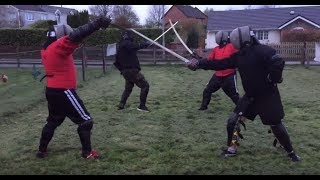 Scottish Broadsword Sparring  Nick vs Artur [upl. by Evreh]