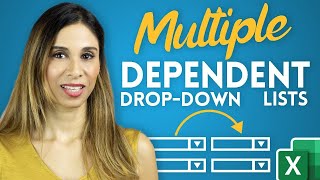 Create Multiple Dependent DropDown Lists in Excel on Every Row [upl. by Ailices]