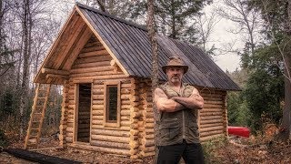 Man Builds Off Grid Log Cabin Alone in the Canadian Wilderness [upl. by Ocana]