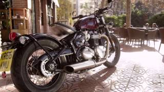 2017 Triumph Bonneville Bobber Review [upl. by Neetsuj394]