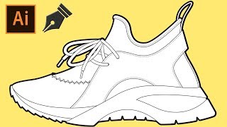 SNEAKER DESIGN by a Footwear Designer Using Adobe Illustrator and a Mouse  TIME LAPSE [upl. by Nevins364]