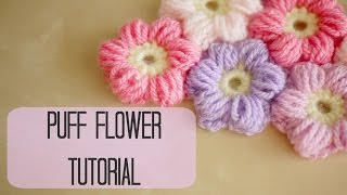 CROCHET How to crochet a puff flower  Bella Coco [upl. by Syck]