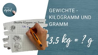 Gewichte Kilogramm und Gramm inkl Arbeitsblatt [upl. by Roosnam]