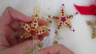 Star ornament bead weaving tutorial [upl. by Amerd57]