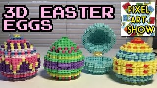 3D Perler Bead Easter Eggs  Pixel Art Show [upl. by Einafpets]