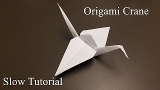 Origami Crane  How to Make the origami Crane  Slow Tutorial [upl. by Rosanne]