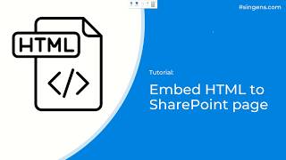 How to embed HTML to a SharePoint page [upl. by Amalburga]