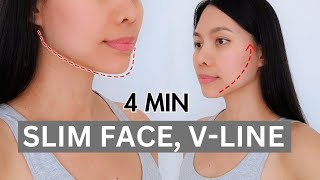 4 Min daily face lift routine to lose double chin get Vline long slim neck [upl. by Jamesy]