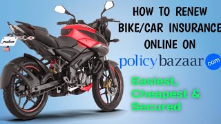 Policybazaar Two Wheeler Insurance Online How To Renew Two Wheeler Insurance On Policy Bazaar App [upl. by Notnerb4]