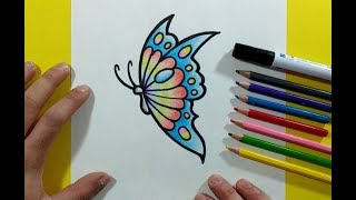 Como dibujar una mariposa paso a paso 17  How to draw a butterfly 17 [upl. by Sheply520]