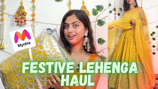 Myntra Lehenga Haul  Branded Designer Lehengas for EngagementSangeetWedding [upl. by Fotina]