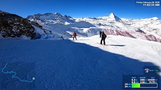 Zermatt Matterhorn Ski Run Hohtälli  Zermatt [upl. by Nadaba]