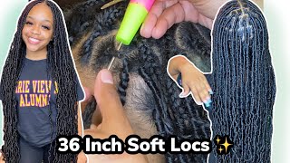 Soft Locs Tutorial NO KNOT METHOD Step By Step  36 inches long [upl. by Alahsal]